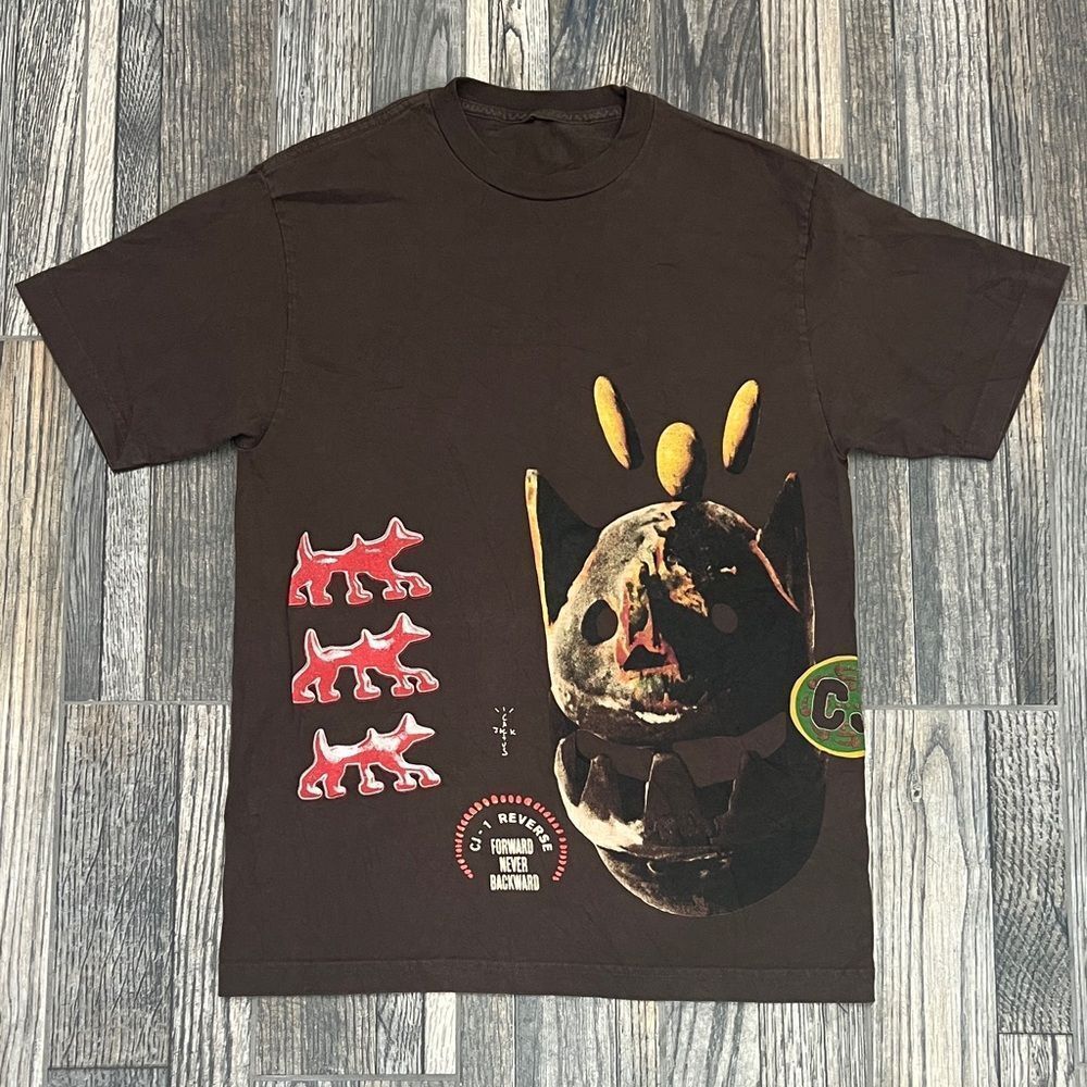🔥🔥 Travis Scott Cactus Jack Never Backward Tour Tee Wrap Around Graphics Sz M